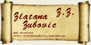 Zlatana Zubović vizit kartica